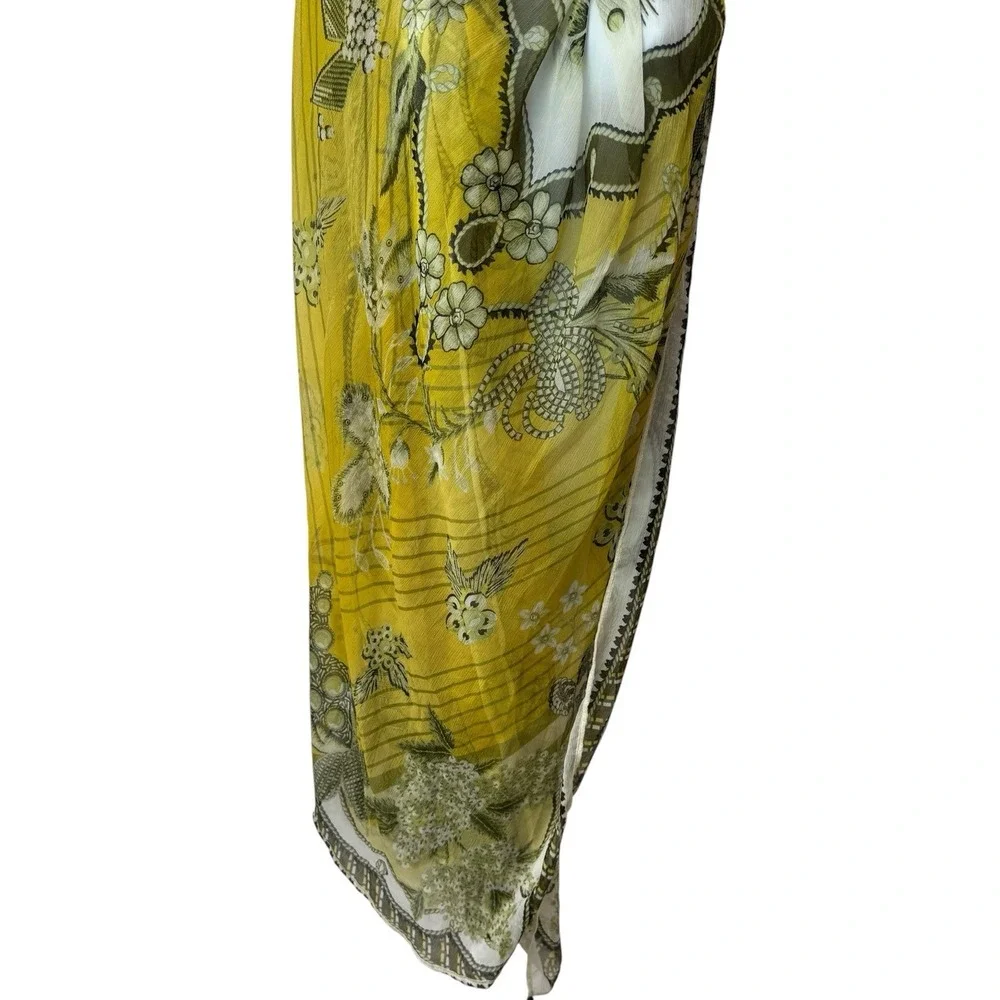 Unbranded Yellow and Green Floral Print Boho Statement Maxi‎ Scarf Summer Event